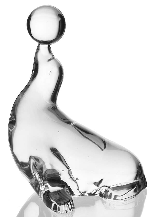 Animals & Figurines #452 Seal with Ball Bookend by New Martinsville-1