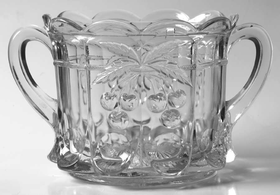 Cherry and Cable Clear Cracker Jar No Lid by Northwood-1
