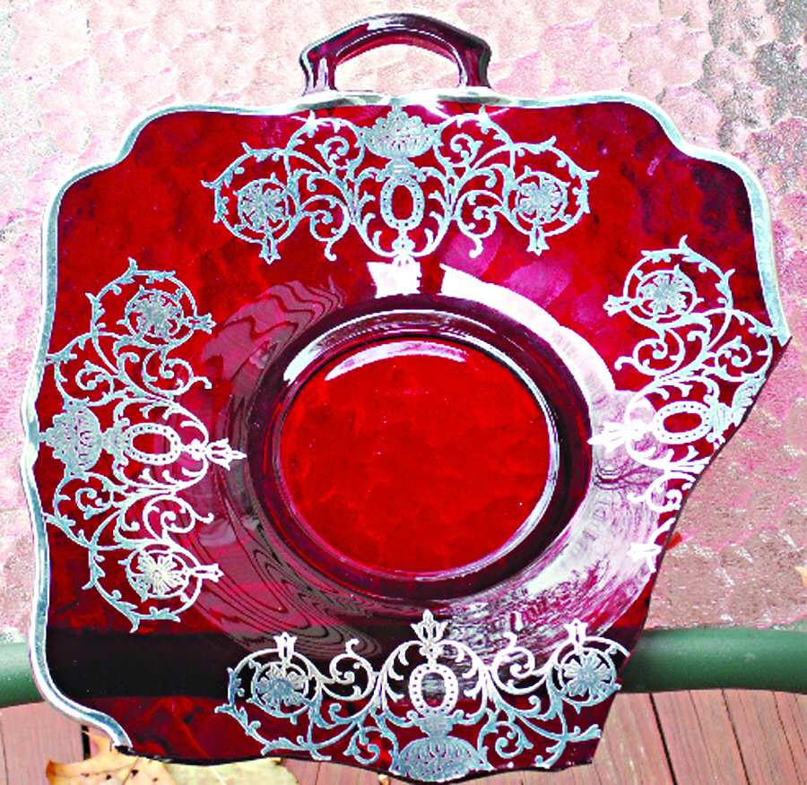 35-1-Ruby Handled Cake Plate by New Martinsville-1