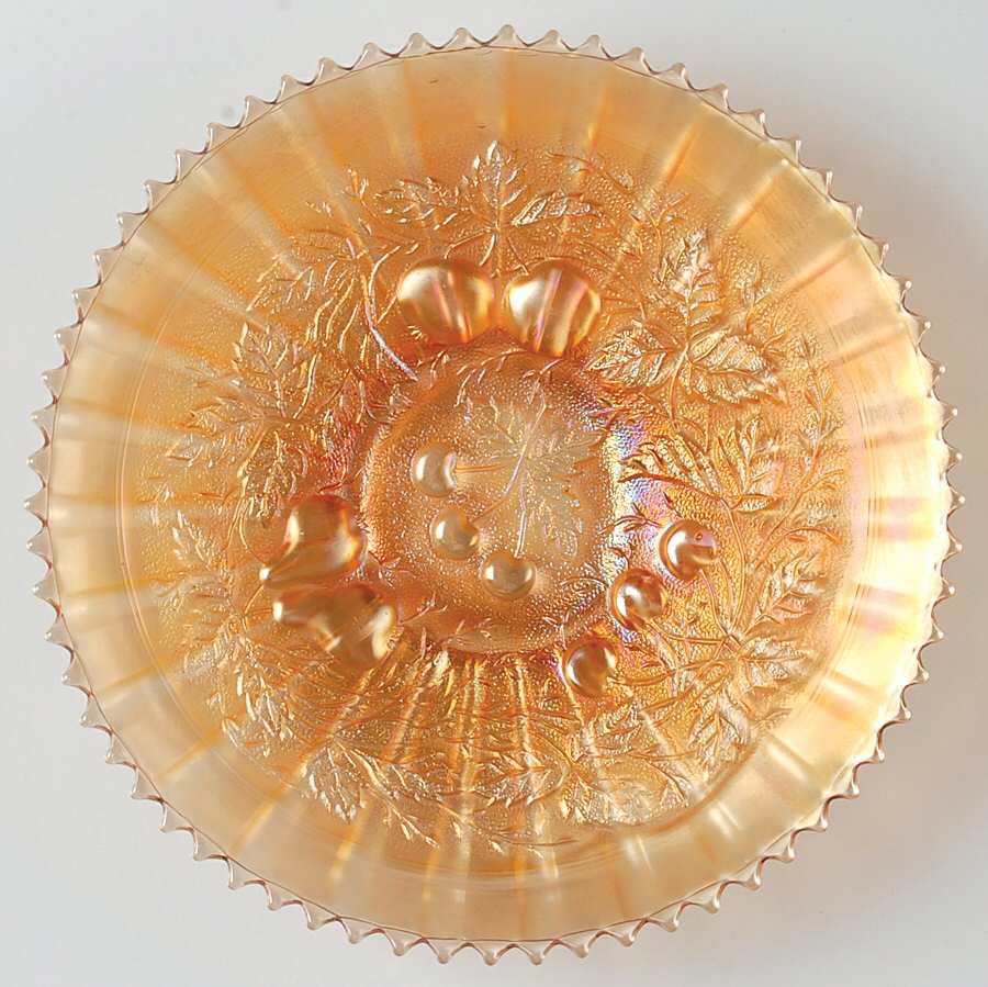 Three Fruits Marigold 9" Stippled Decorative Plate by Northwood-1