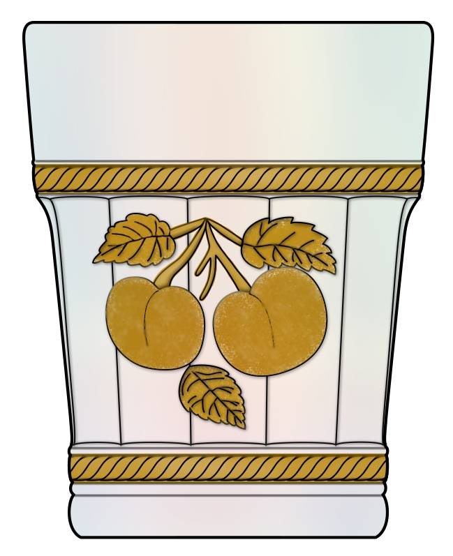 Peach-White Carnival-Gold Flat Tumbler by Northwood-1