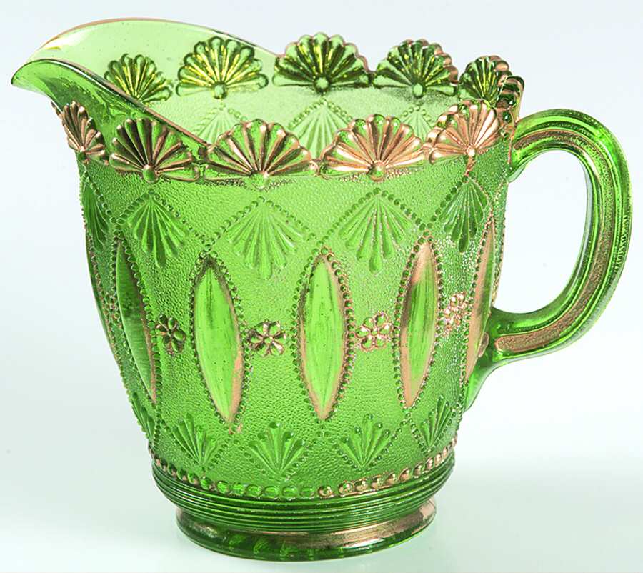 Posies and Pods Emerald Green Creamer by Northwood-1