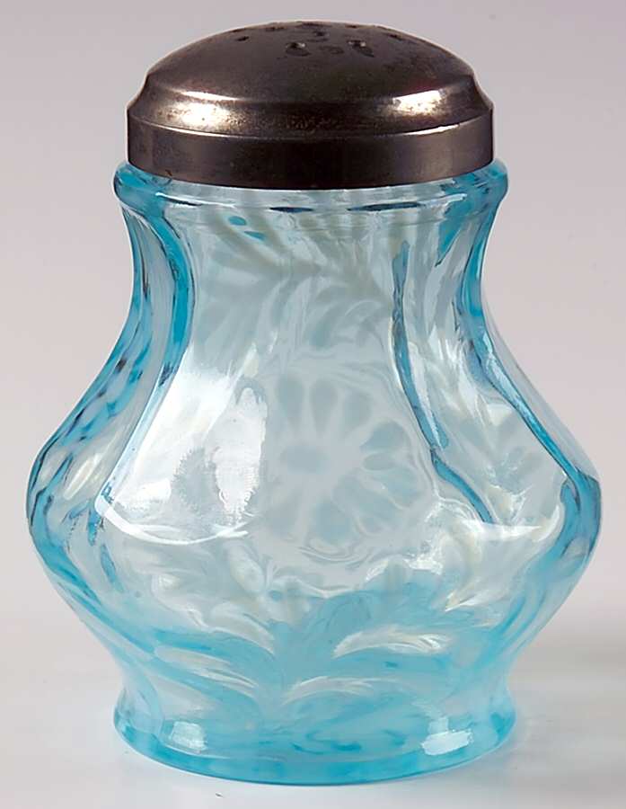 Daisy and Fern Blue Opalescent Sugar Shaker & Lid by Northwood-1