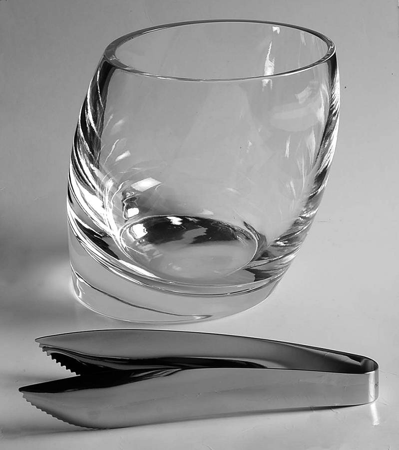Tilt Ice Bucket with Tongs by Nambe-1