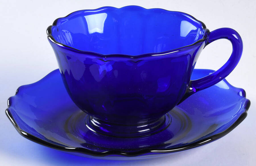 Newport Cobalt Cup & Saucer Set by New Martinsville-1