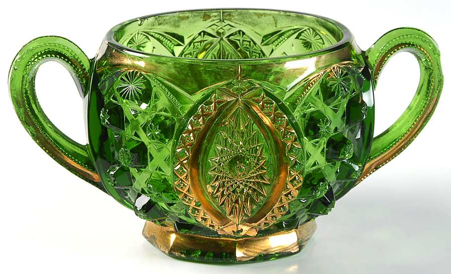 Memphis Green (Gold Trim) Open Sugar by Northwood-1