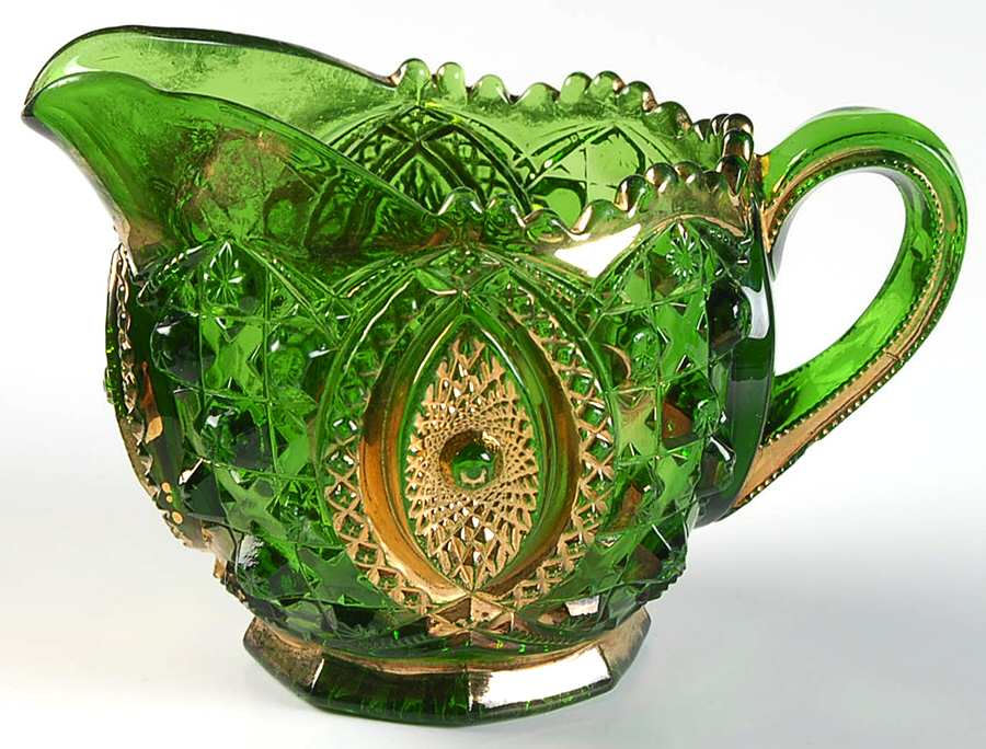 Memphis Green (Gold Trim) Creamer by Northwood-1