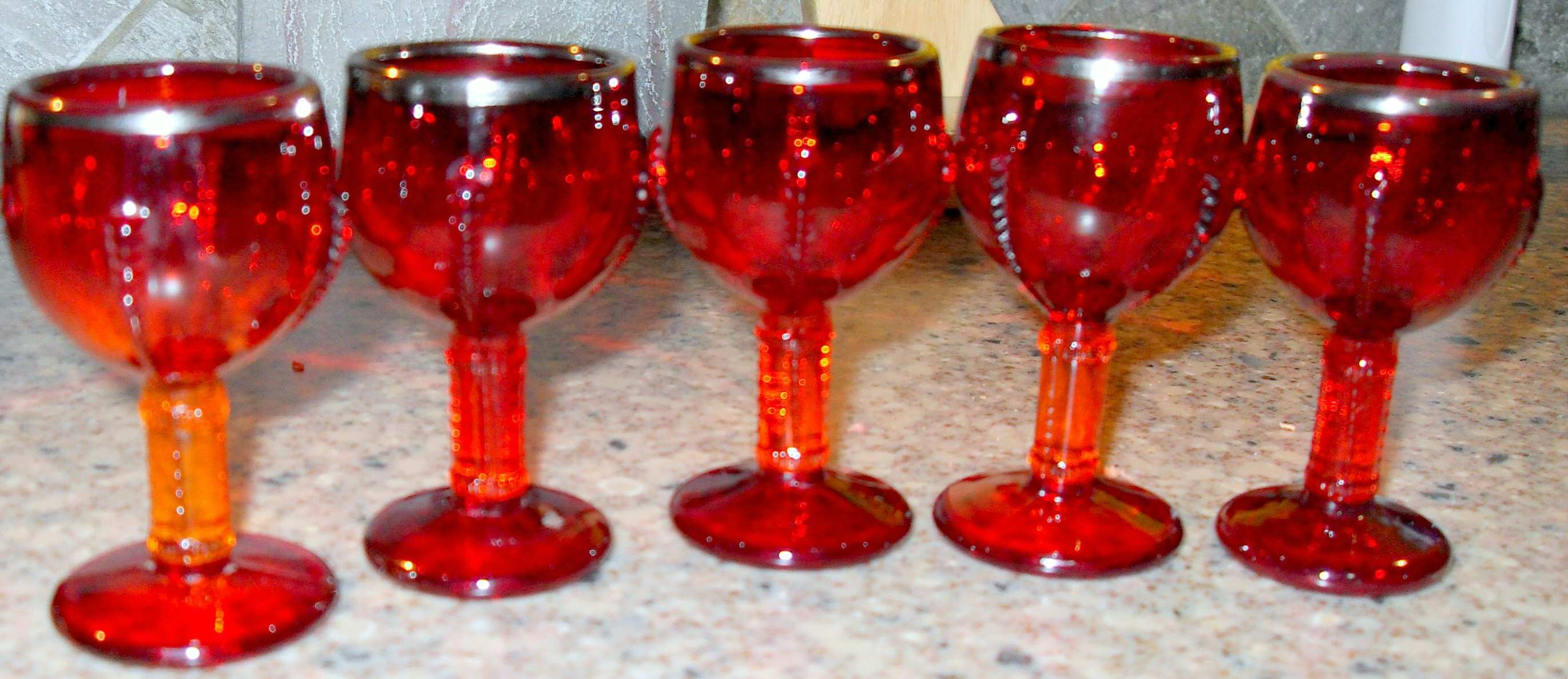 Radiance Ruby (Platinum Trim) Water Goblet by New Martinsville-1