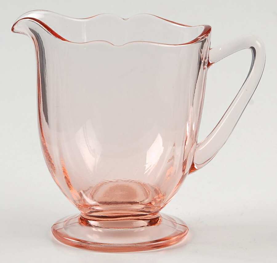 Fancy Square-Pink Creamer by New Martinsville-1