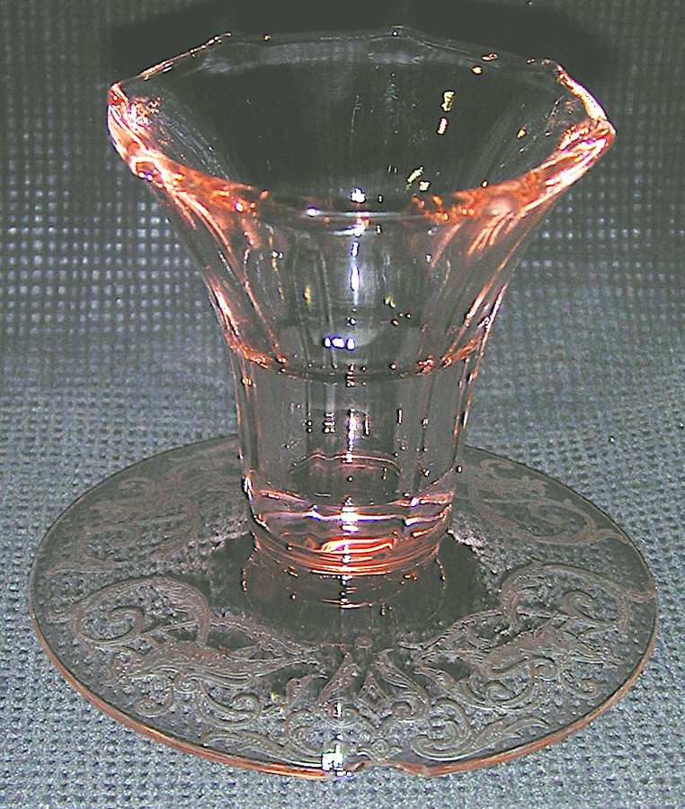 Lions-Pink Single Light Candlestick by New Martinsville-1