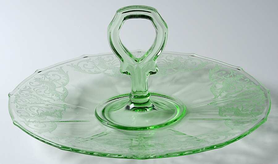 Lions-Green Center Handle Tray by New Martinsville-1