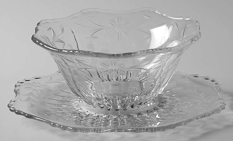 Cut 409 Mayonnaise Bowl and Underplate by New Martinsville-1