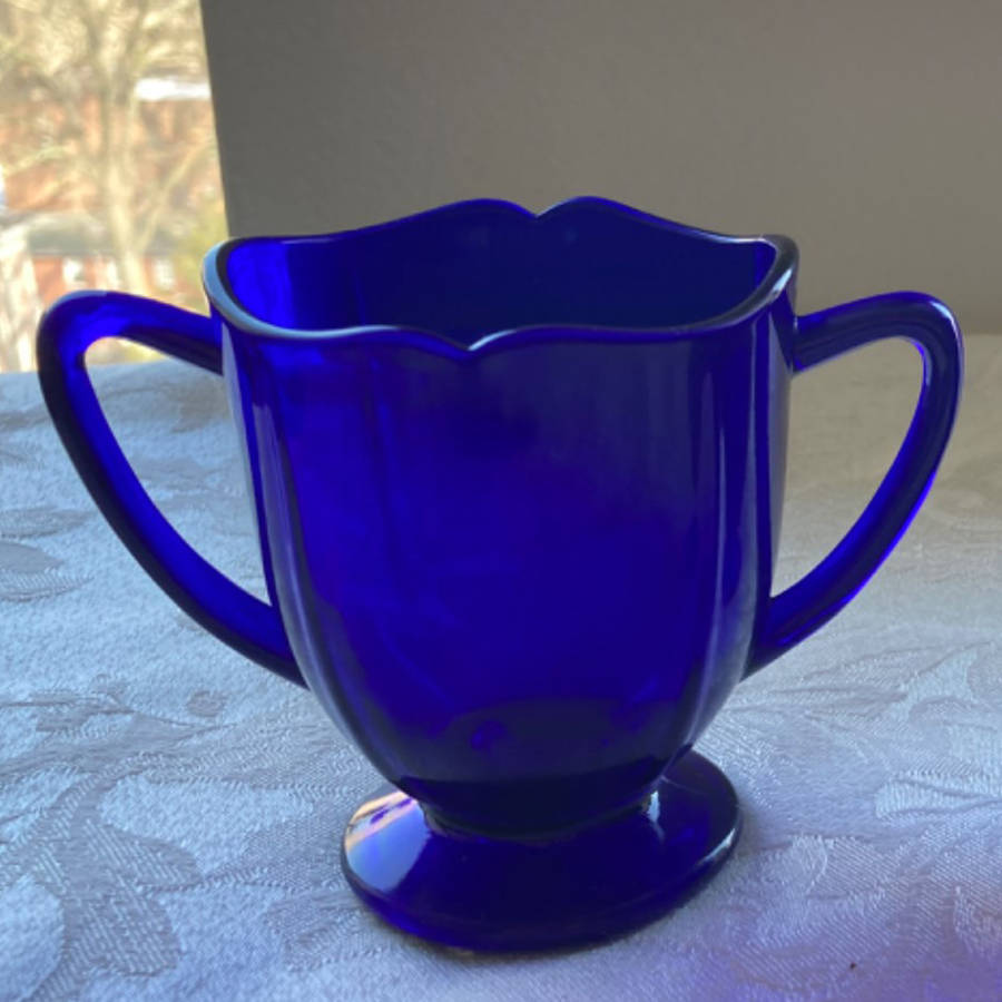 Fancy Square Cobalt Open Sugar by New Martinsville-1
