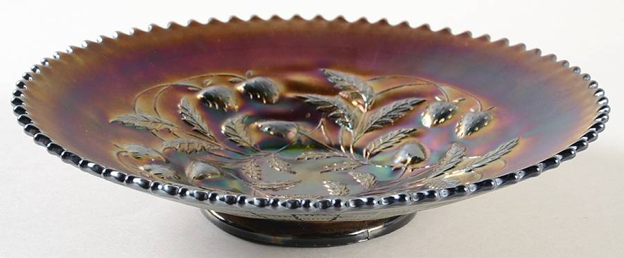 Strawberry Amethyst (Carnival) 8" Round Bowl by Northwood-1