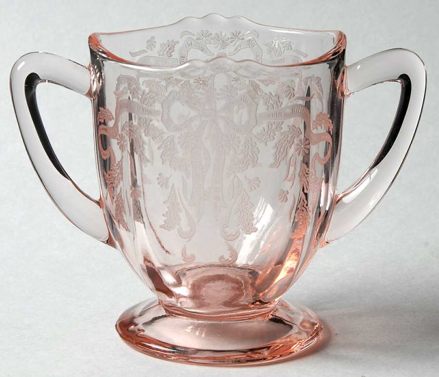 Etch 103-25 Pink (Frosted) Open Sugar by New Martinsville-1
