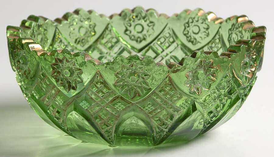 12-Green (Emerald) Small Fruit Dessert Bowl by Northwood-1