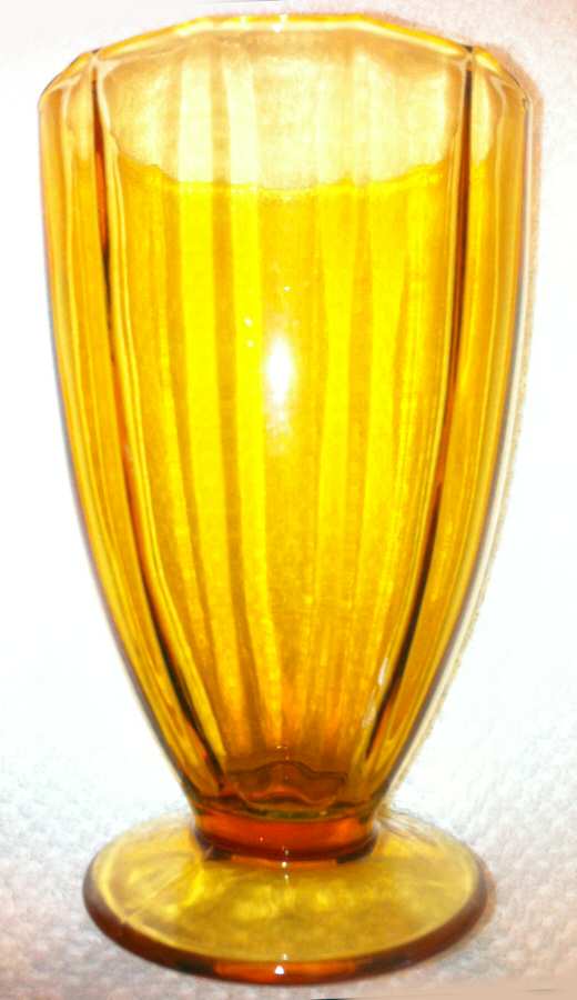 34-Amber 9 Oz Footed Tumbler by New Martinsville-1