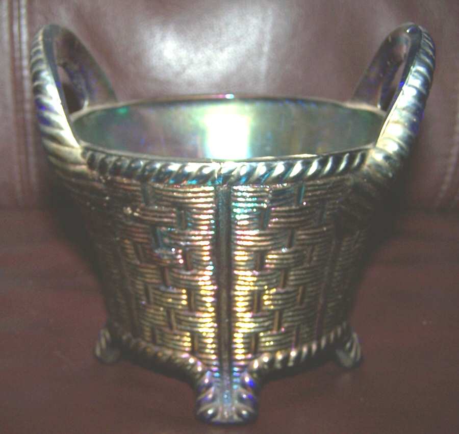 Bushel Basket-Blue (Carnival) Small Basket by Northwood-1