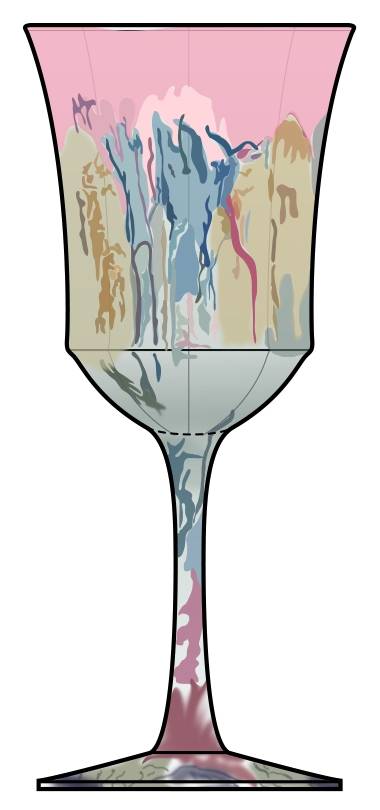 Rueven Water Goblet by Nouveau Art Glass -1