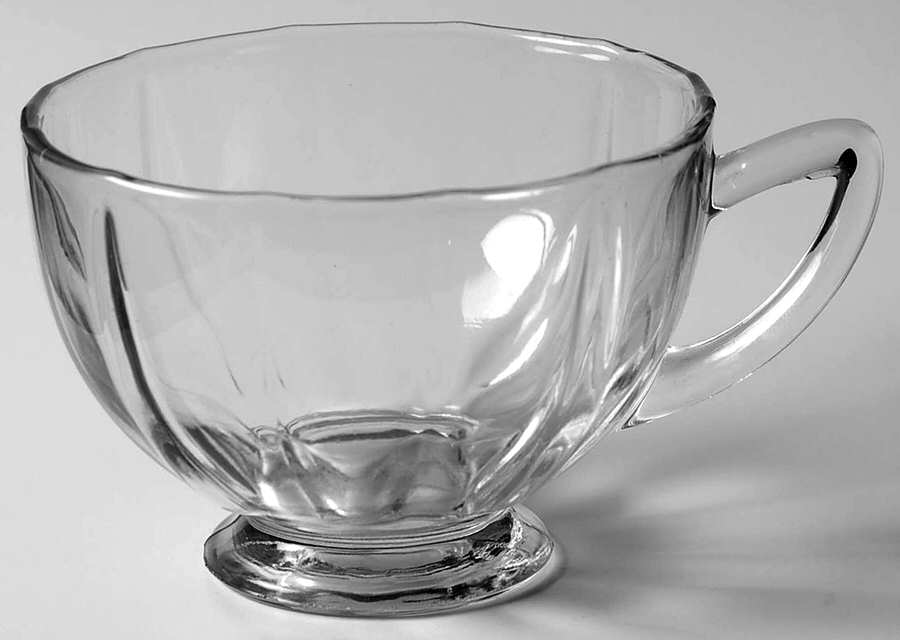 Fancy Square Clear Footed Cup by New Martinsville-1