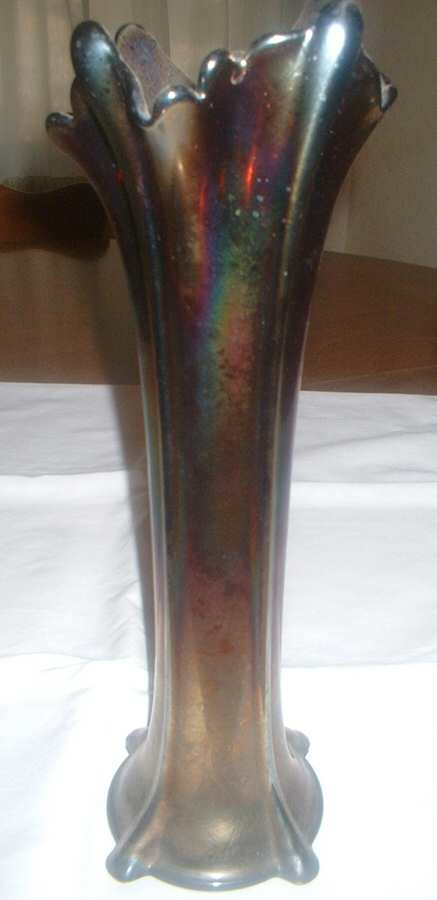 Four Pillars Amethyst (Carnival) 8"-12" Small Swung Vase by Northwood-1