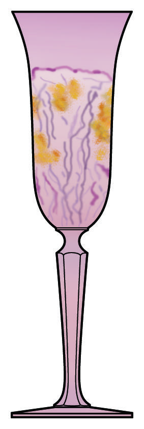Rueven Fluted Champagne by Nouveau Art Glass -1