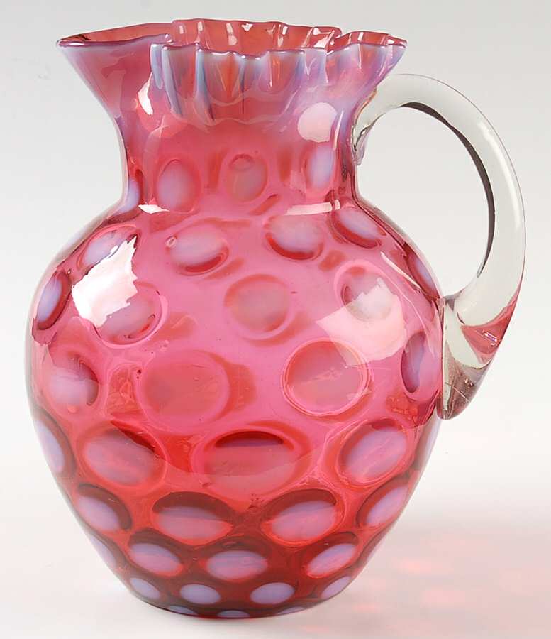 Coin Dot-Ruby Opalescent 72 Oz Pitcher by Northwood-1
