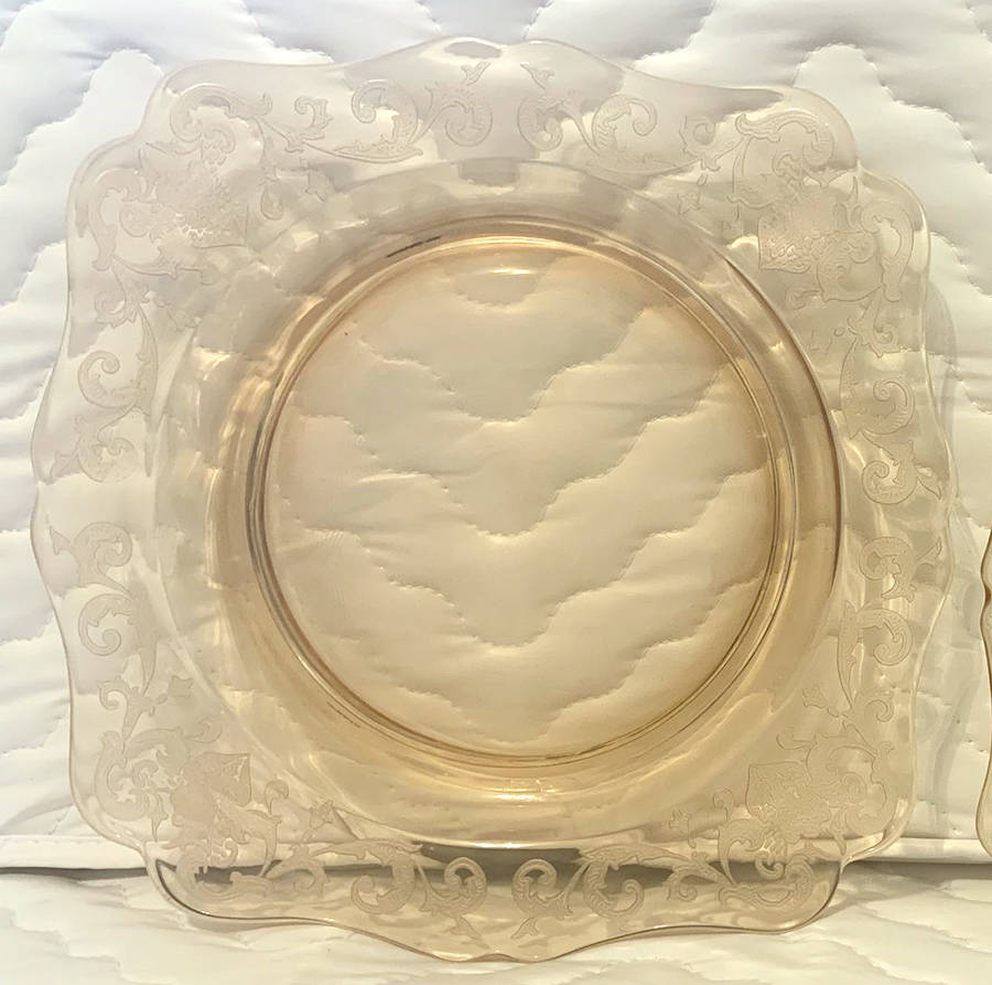 NEM2-Amber 7" Salad Plate by New Martinsville-1