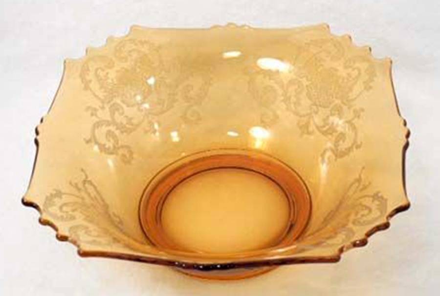NEM2-Amber 10" Flared Bowl by New Martinsville-1