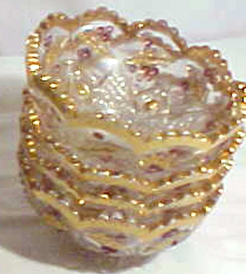 Panelled Holly (Gold Trim) Small Fruit Dessert Bowl by Northwood-1