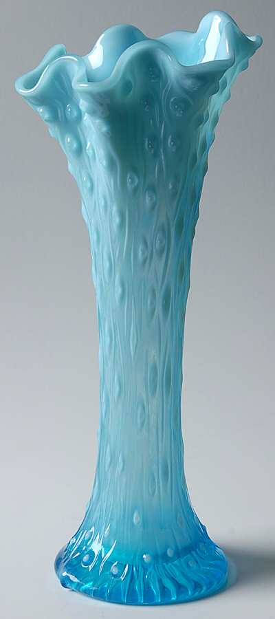 Tree Trunk Blue Opalescent 8"-11" Medium Swung Bud Vase by Northwood-1