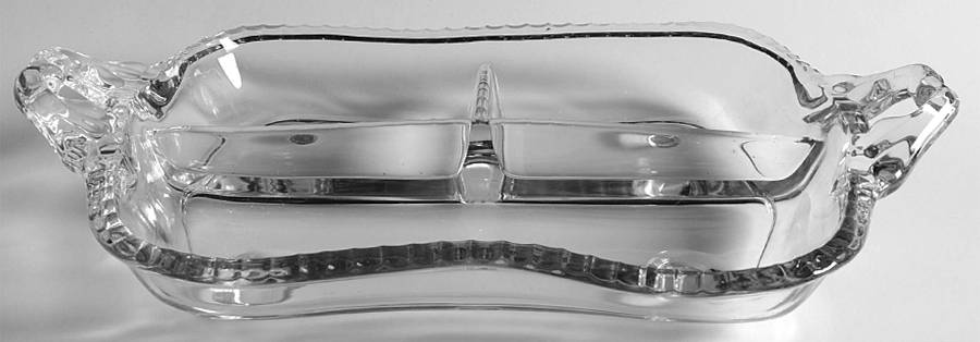 37-Clear 12" Oblong 3 Part Celery/Relish by New Martinsville-1