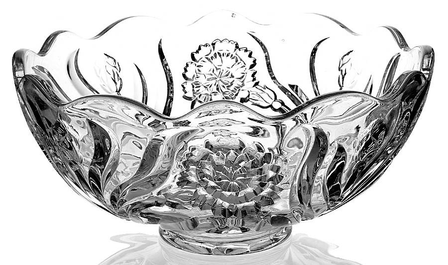 Carnation Clear Punch Bowl by New Martinsville-1