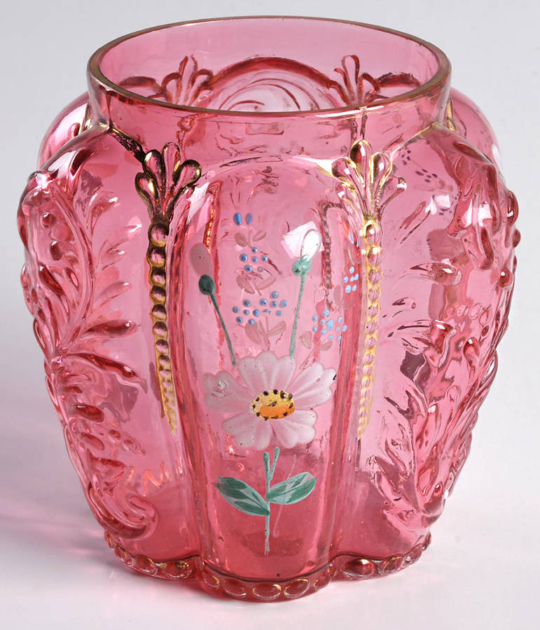 Panelled Sprig Rubina Open Sugar by Northwood-1