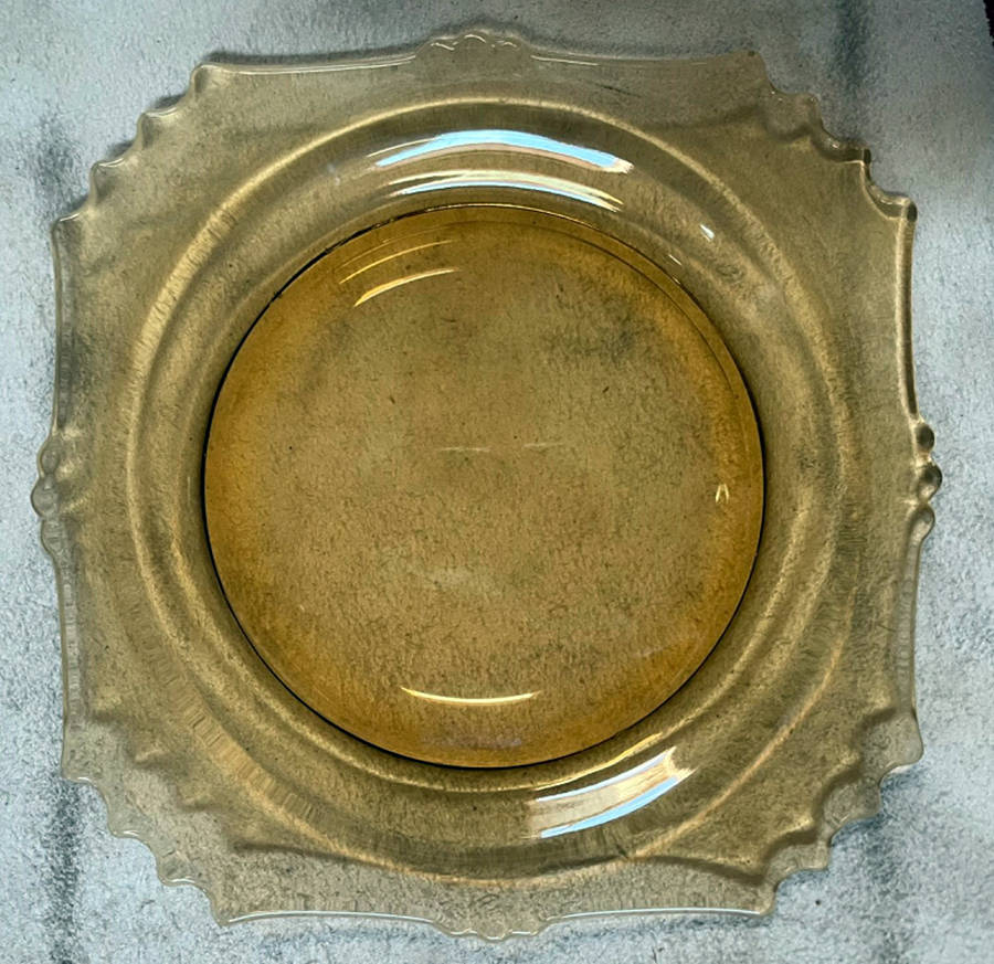 36-Amber Luncheon Plate by New Martinsville-1