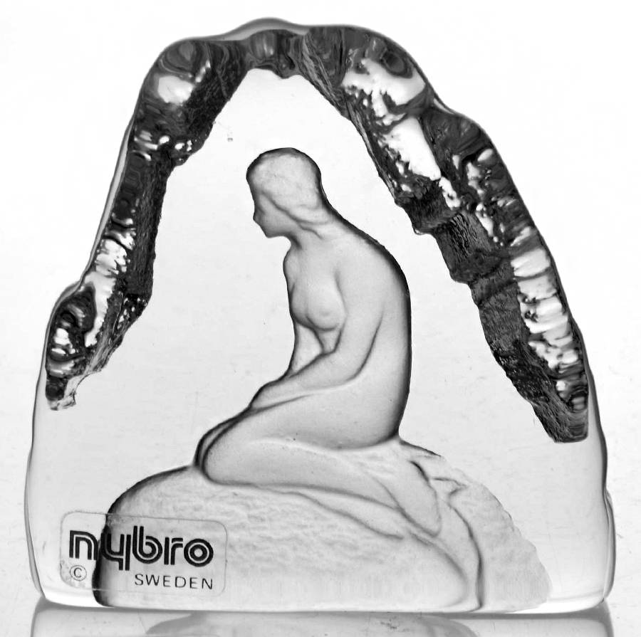 Animals & Figurines Mermaid Plaque by Nybro Crystal-1