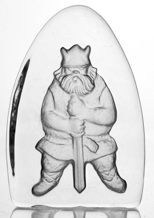 Animals & Figurines Viking Plaque by Nybro Crystal-1