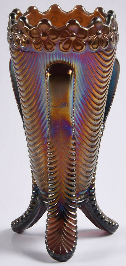 Daisy and Drape-Amethyst Carnival 6" Flower Vase by Northwood-1