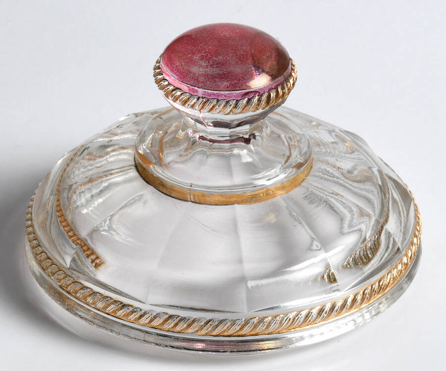 Peach-Clear (Ruby-Gold Flash) Lid for Sugar Bowl by Northwood-1
