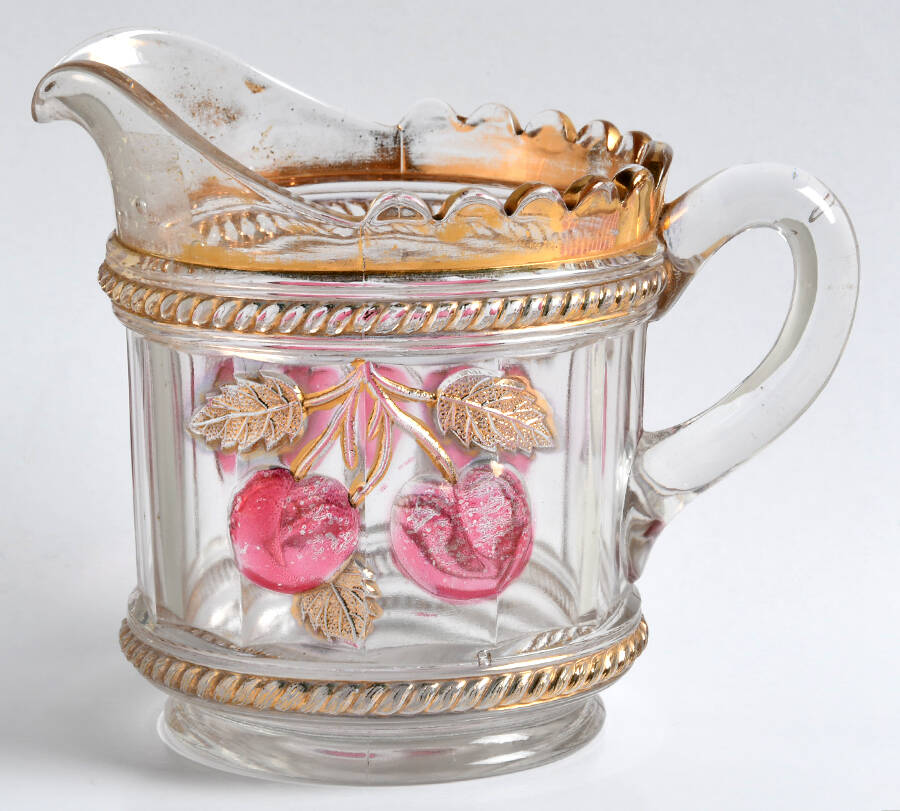 Peach-Clear (Ruby-Gold Flash) Creamer by Northwood-1