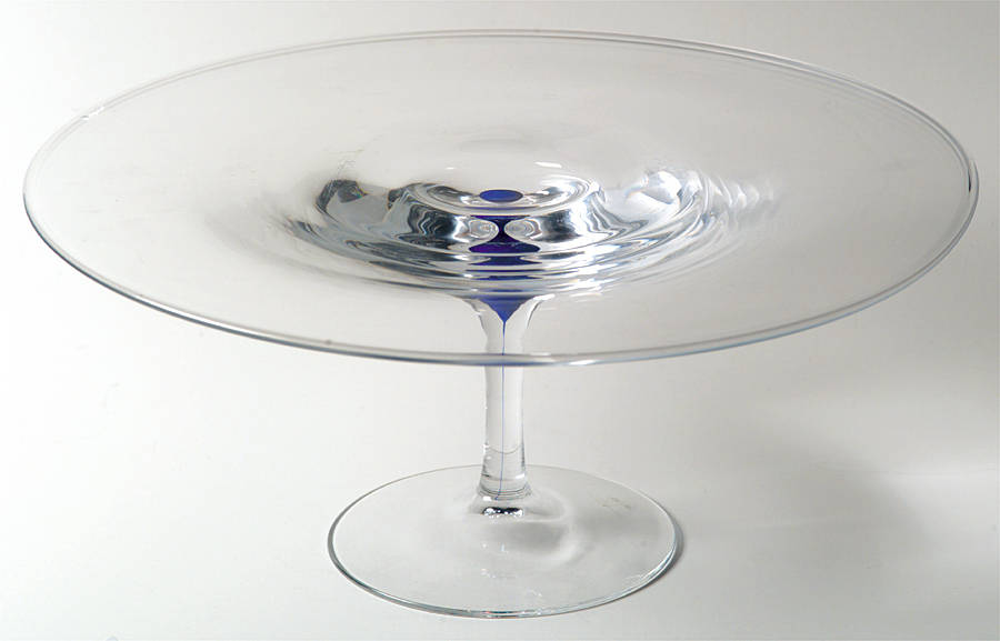 Intermezzo Blue 12" Diameter Cake Stand/Pedestal by Orrefors-1