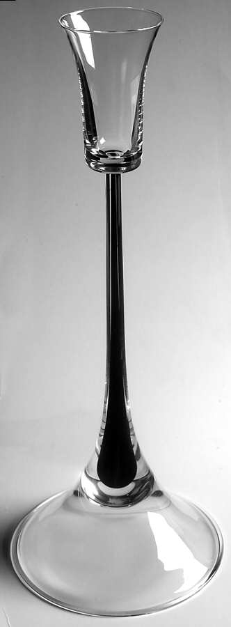 Intermezzo Black 12" Tall Single Light Candlestick by Orrefors-1
