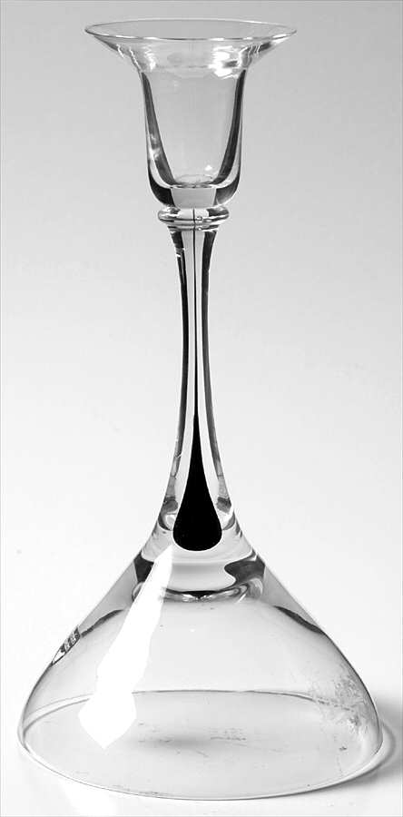 Intermezzo Black 7" Single Light Candlestick by Orrefors-1