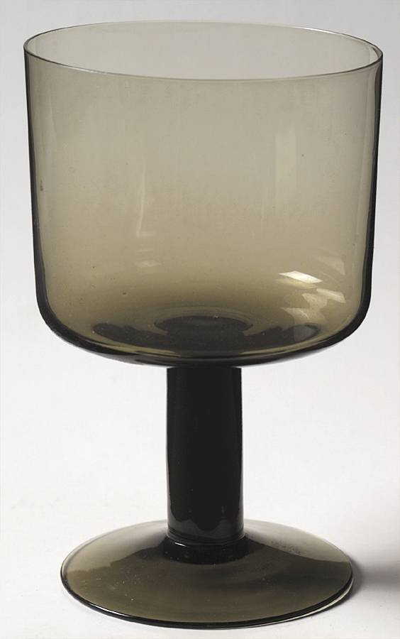 Picnic Canyon Brown Water Goblet by Orrefors-1