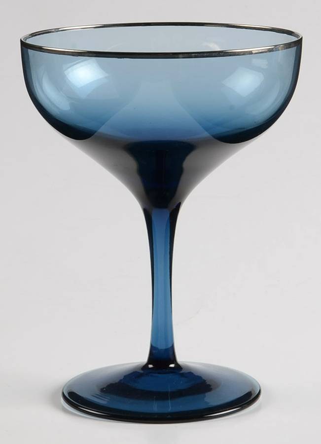 Starfire Blue (Platinum Trim) Champagne/Tall Sherbet by Orrefors-1