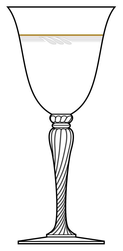 Hospitality (Gold Band, No Trim) Water Goblet by Oscar de la Renta-1
