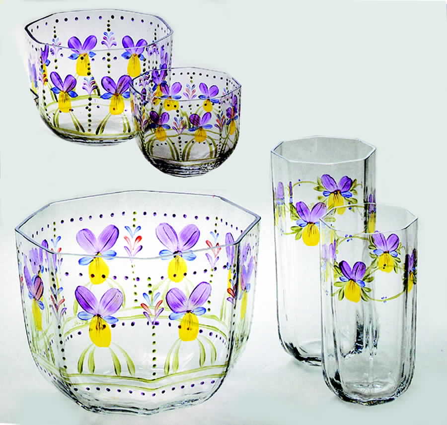 Violet (Handpainted) 7" Flower Vase by Orrefors-1