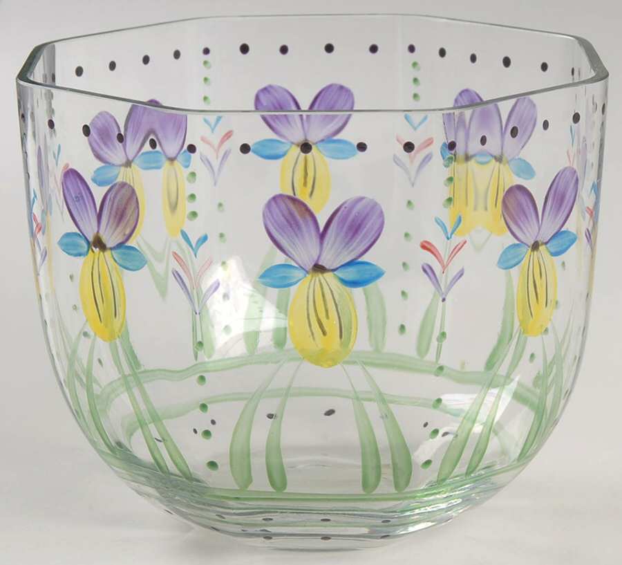 Violet (Handpainted) 5" Round Bowl by Orrefors-1