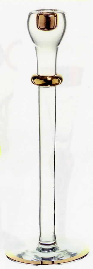 Celebration Gold 12" Tall Single Light Candlestick by Orrefors-1