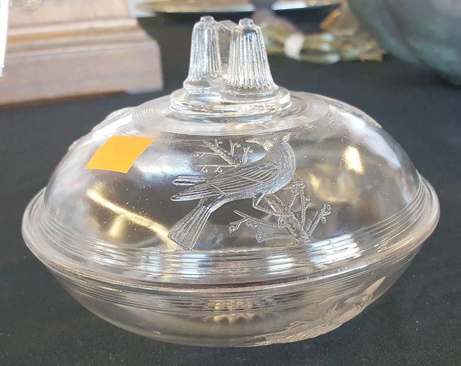 Cardinal Clear Round Covered Butter by Ohio Flint-1
